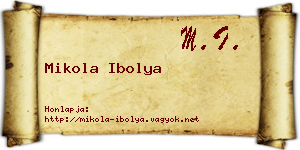 Mikola Ibolya névjegykártya